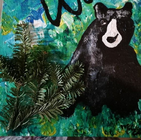 Acrylic Painting Welcome to the Woods art on wood - Picture 10 of 11